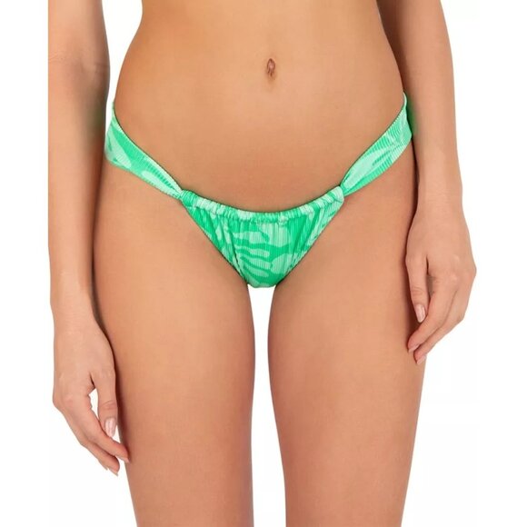 NEW Hurley Womens Medium Marina Rib Cheeky Bikini Bottom Jade Swimsuit - Picture 1 of 11